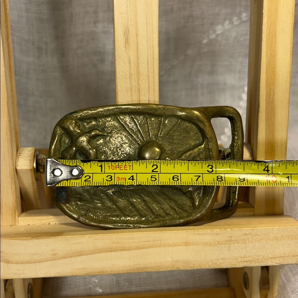 Handmade solid brass, hunting, sunrise and duck belt buckle - Picture 2 of 8